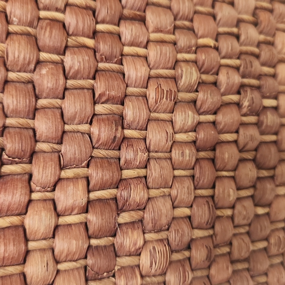 Corn Husk Floral Crossweave  Natural Tote - Picture 6 of 14
